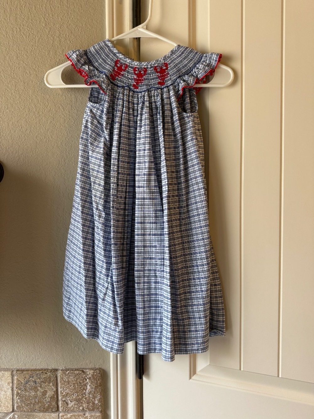 Girls Smocked Lobster Dress